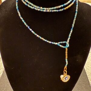 Chic Beaded Necklace with Heart Charm